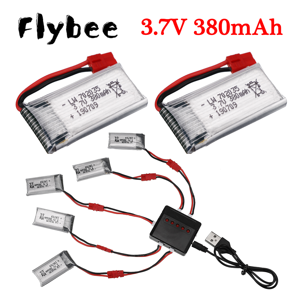 Drone Battery Adapter - 3.7V 380mAh Lipo Battery With Charger