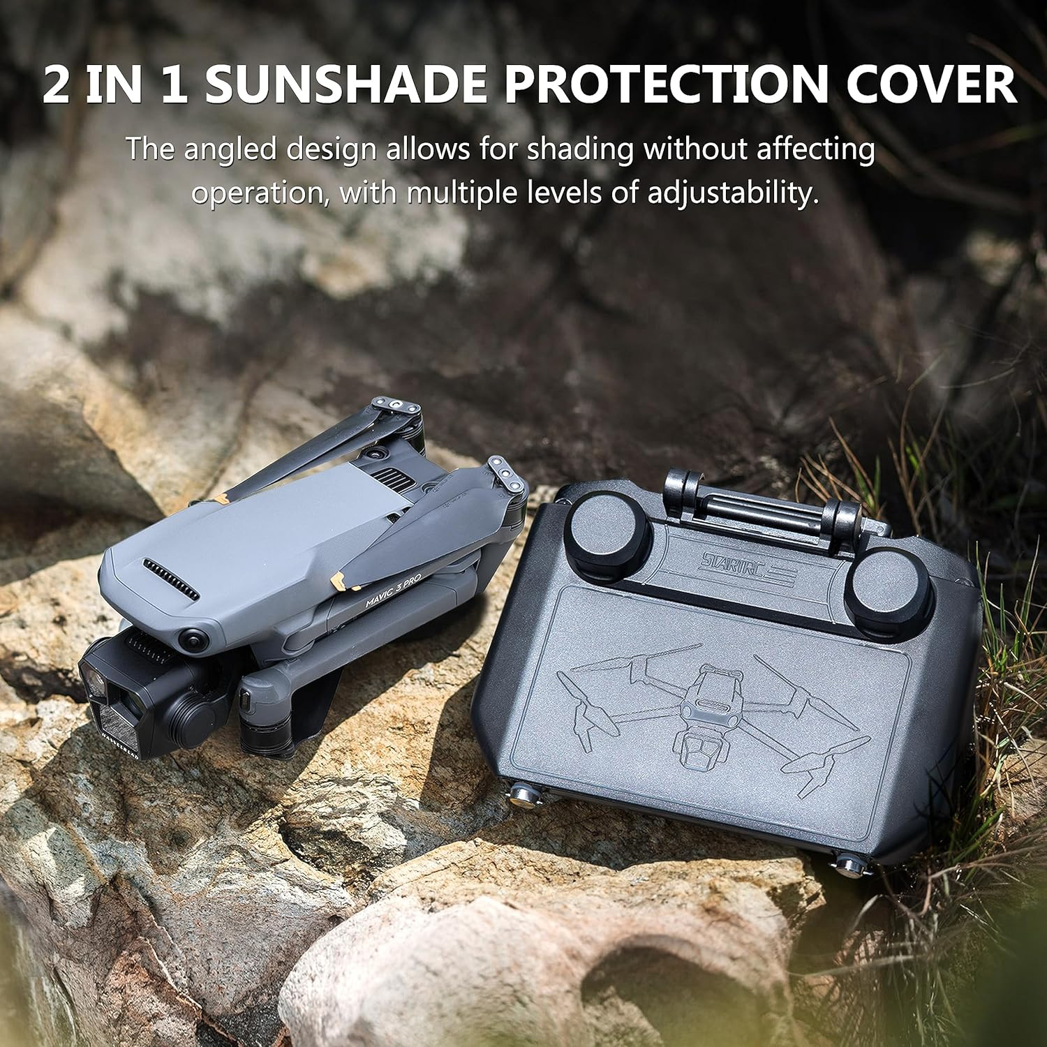 2-in-1 Sun Hood & Joystick Cov - Drone Control Stick ulasan dan harga