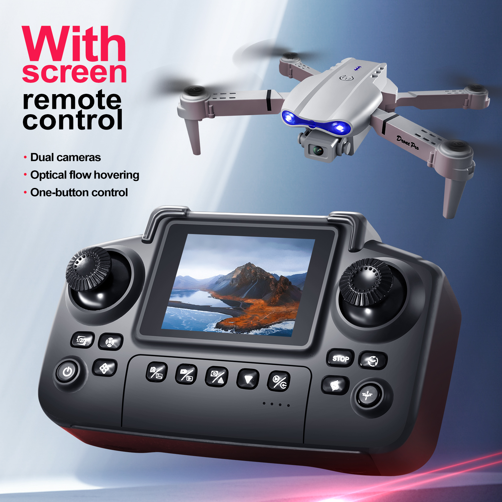 2025 New E88 E99 Upgraded Dron - Drone Controller Screen ulasan dan harga