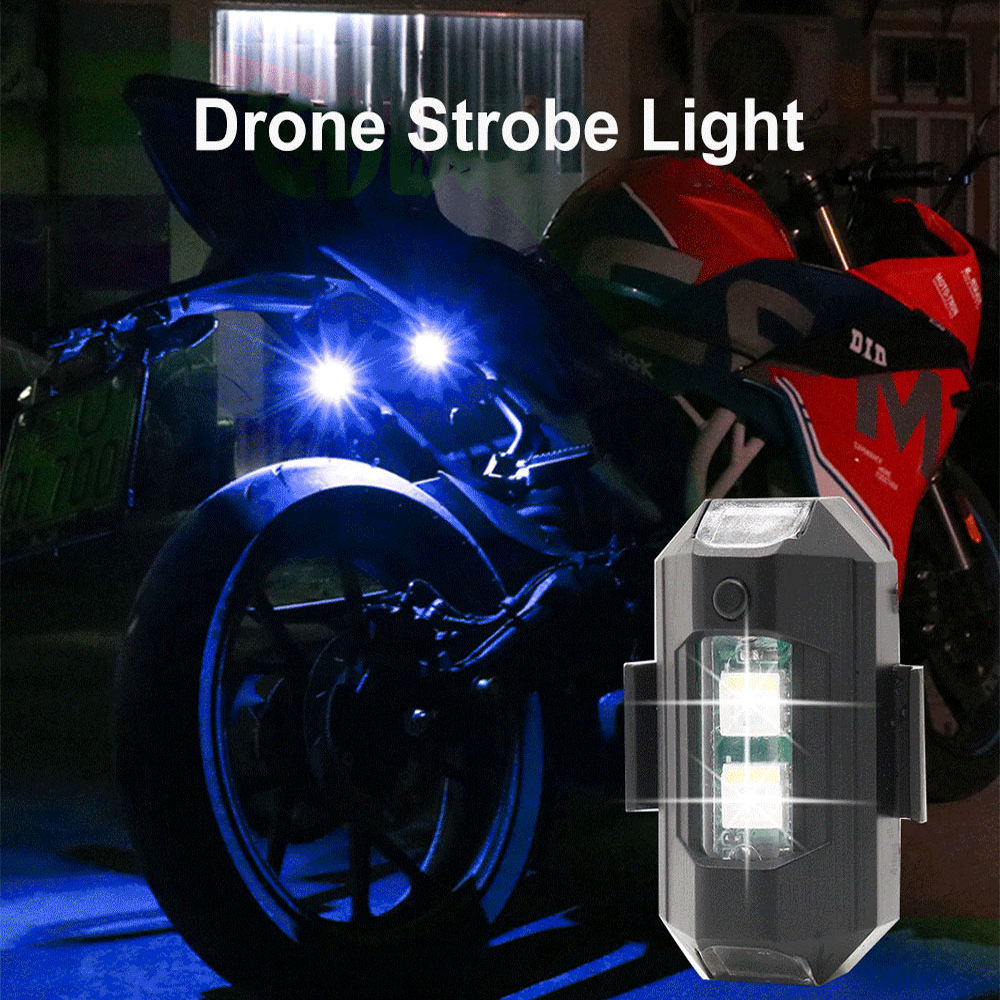 Motorcycle LED RGB Warning Lig - Drone Strobe Light ulasan dan harga